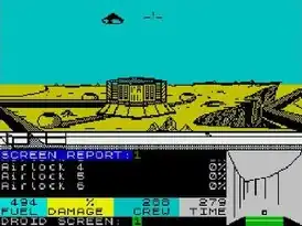 Третий уровень Psytron. Вражеский корабль готовится сбросить бомбу на перерабатывающий модуль.