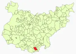 Расположение муниципалитета Пуэбла-дель-Маэстре на карте провинции