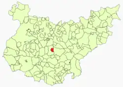 Расположение муниципалитета Пуэбла-дель-Приор на карте провинции