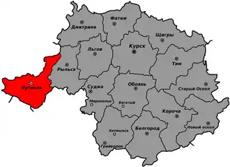 Путивльский уезд на карте