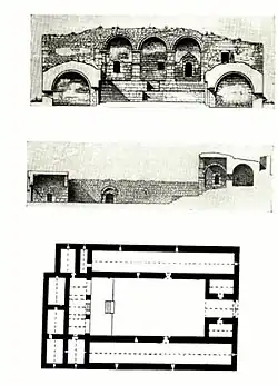 Разрез и план караван-сарая