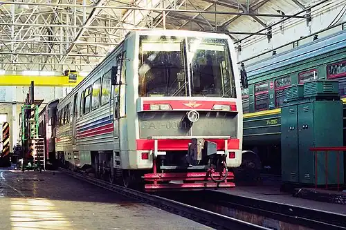 Рельсовый автобус РА1-0001 модели 730, конструктивно близкий используемым 730.15