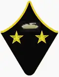 Петличный знак генерал-майора танковых войск РККА с 1940 года по февраль 1943 года.
