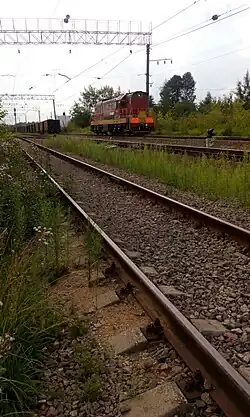 Тепловоз ЧМ3 2667 на станции Софрино-Товарная