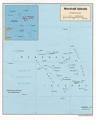 Цепь Ралик на карте Маршалловых островов