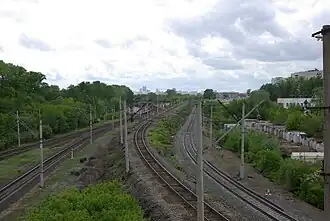 Остановочный пункт Спортивная(вид с путепровода)