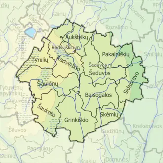 Радвилишкское районное самоуправление на карте