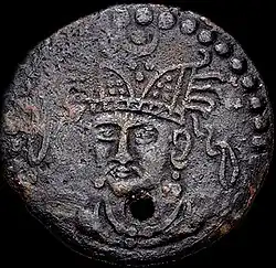 Портрет правителя Раханча с его чеканки, VII век н. э.