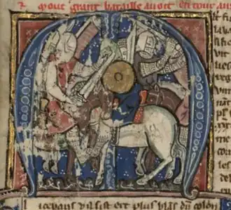 Битва при Рампе. Миниатюра XIII века