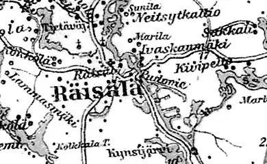 Деревня Кивипелто на финской карте 1923 года