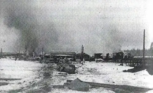 Станция после боёв, 5 апреля 1918 года