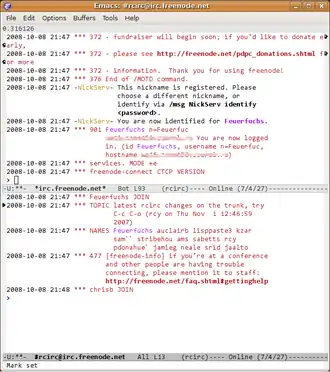 Скриншот программы Rcirc