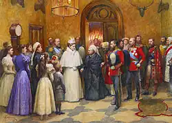 Русский император Николай II и императрица Александра Фёдоровна в гостях у королевы Виктории в замке Балморал