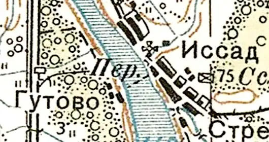 Посёлок Речников на топографической карте РККА 1941 года