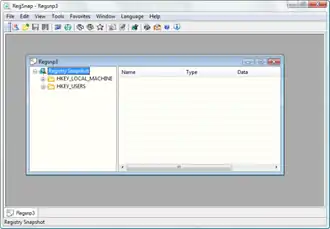 Скриншот программы RegSnap
