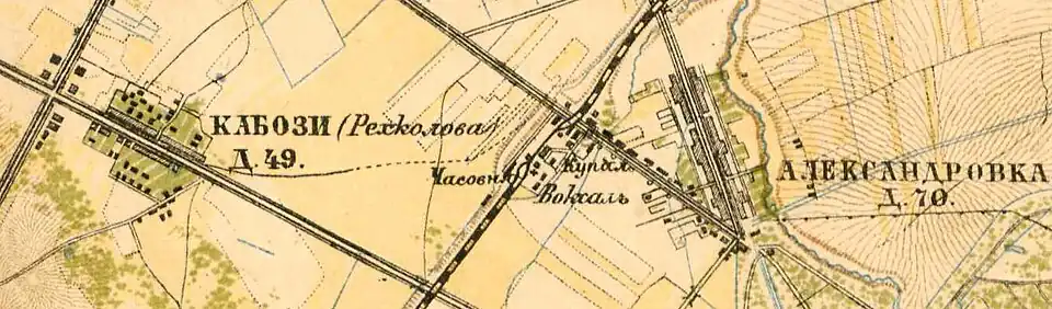 План деревни Рехколово (Кабози). 1885 год