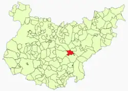 Расположение муниципалитета Ретамаль-де-Льерена на карте провинции