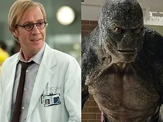 Рис Иванс в роли Курта Коннорса / Ящерав фильме «Новый Человек-паук» (2012).