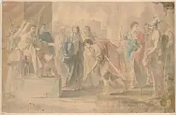 Р. Ирлом. Великодушие Сципиона. 1780–1820-е годыБумага, графит, тушь, акварель. 32,8 × 50,4 смБританский музей, Лондон