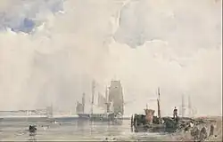 Судоходство в эстуарии. Ок. 1826. Бумага, акварель. Йельский центр британского искусства, Нью-Хейвен, США