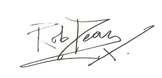 Подпись Роба Дина (около 1980 года)