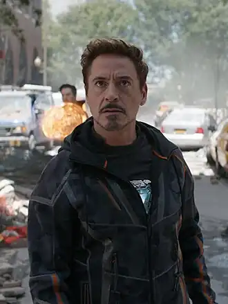 Роберт Дауни-младший в роли Тони Старка в фильме «Мстители: Война бесконечности» (2018)