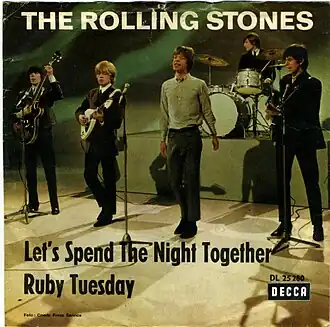Обложка сингла the Rolling Stones «Let’s Spend the Night Together» (1967)
