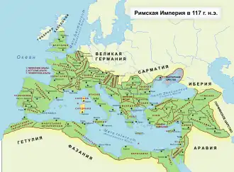 Корсика и Сардиния в составе Римской империи в 117 г.