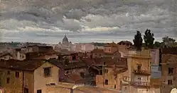 Рим с моей маленькой террасы. Картон, масло. Галерея восемнадцатого века, Рим
