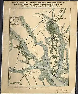 Карта местности, где происходил бой