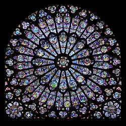 Большая роза северного трансепта базилики Нотр-Дам в Париже