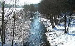 Среднее течение Рудамины в деревне Прудишкес зимой 2014 года.