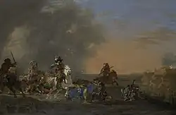 Кавалерийская атака на закате. 1646. Дерево, масло. Рейксмюсеум, Амстердам