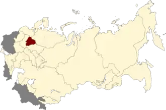 Ивановская Промышленная область на карте РСФСР (20.07.1930)