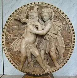 Младенцы Иисус и Иоанн Креститель. Между 1500 и 1525. Мрамор, оникс, алебастр. Лувр, Париж