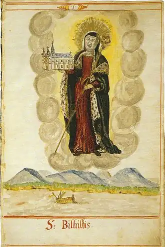 Святая Бильхильда.Миниатюра 1731 года