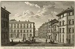 Дж. Вази. Площадь Сан-Симеоне в Риме. 1756. Офорт