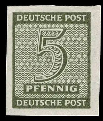 Первая почтовая марка Западной Саксонии (Mi #116Y)