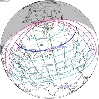 Солнечное затмение 29 июня 1927 года