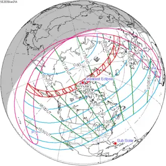 Солнечное затмение 21 июня 2039 года