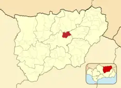 Расположение муниципалитета Сабиоте на карте провинции