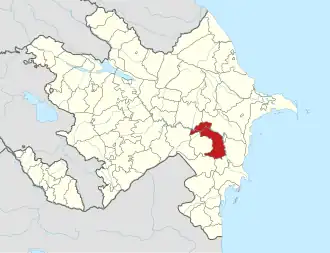 Сабирабадский район на карте