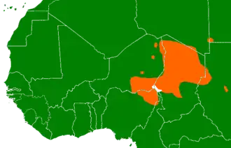 Область распространения сахарских языков