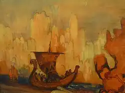 Плывущий корабль .1914, Русский музей.