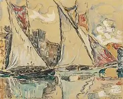 «Сан-Тропе. Парусные лодки на мелководье» (Saint-Tropez, Sailing Boats on the Shallow). 1901