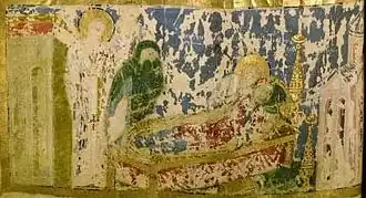 Кончина святой Горгонии (миниатюра из «Творения Григория Назианзина», 880–883 гг.)