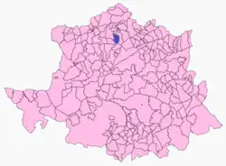 Расположение муниципалитета Сантибаньес-эль-Бахо на карте провинции