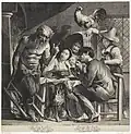 Л. Ворстерман Младший. Сатир в гостях у крестьянина. Между 1619 и 1675. Офорт, резец