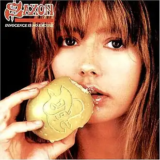 Обложка альбома Saxon «Innocence Is No Excuse» (1985)