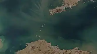 Спутниковый фотоснимок пролива Бохайхайся в марте 2019 года